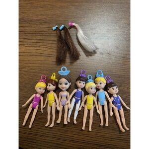 Vintage  Polly Pocket. Spin Master Key Charm 7 Dolls 3 Hair. Y2k